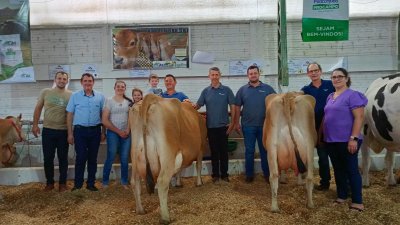 Fam&iacute;lia Weis, categoria de Vaca Jersey Jovem 1&ordm; e 2&ordm; lugar, e categoria Vaca Jersey Adulta 1&ordm; lugar<br/>