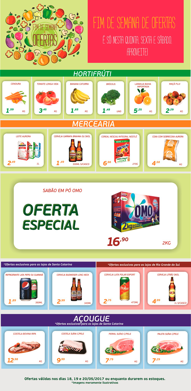 Ofertas do Final de Semana – Dias 18, 19 e 20/05
